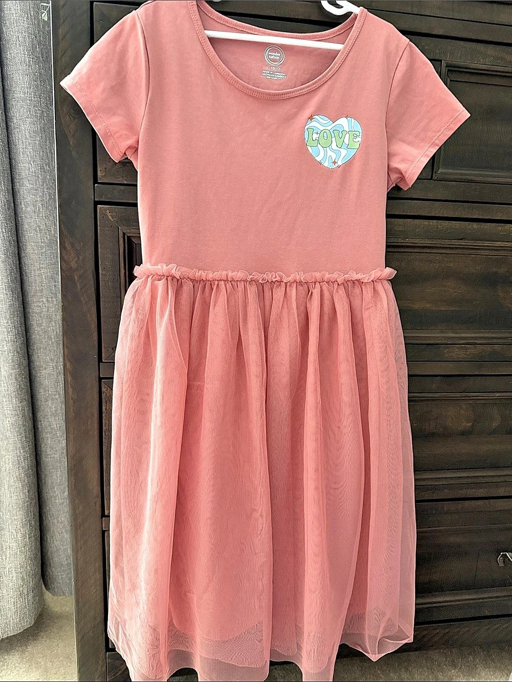 Wonder Nation Girls Size Large Pink Tulle Dress Like New